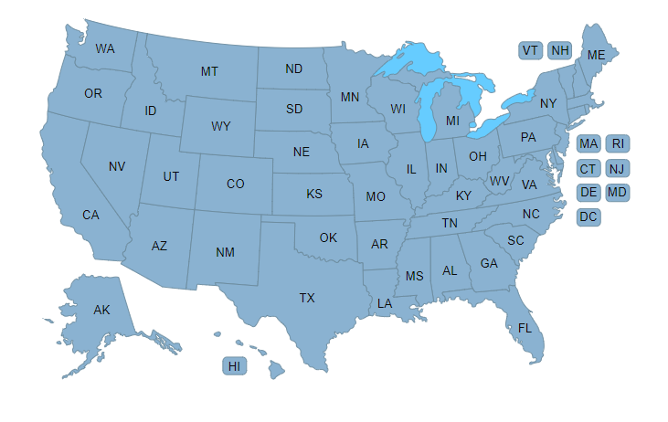 Us state map