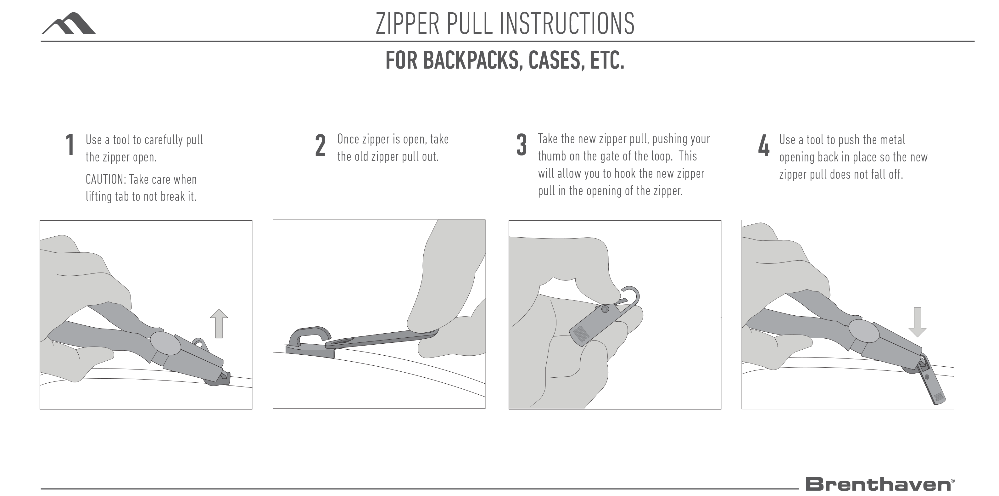 Tred Carry Sleeve Zipper Pull Replacement Instructions